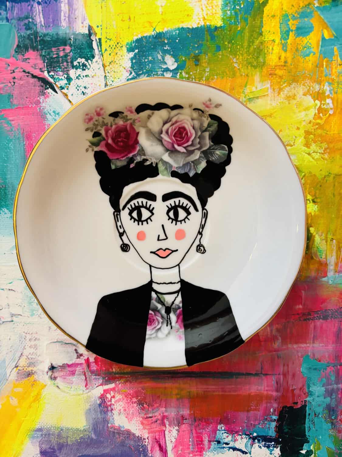 Frida Kahlo with Roses in her hair